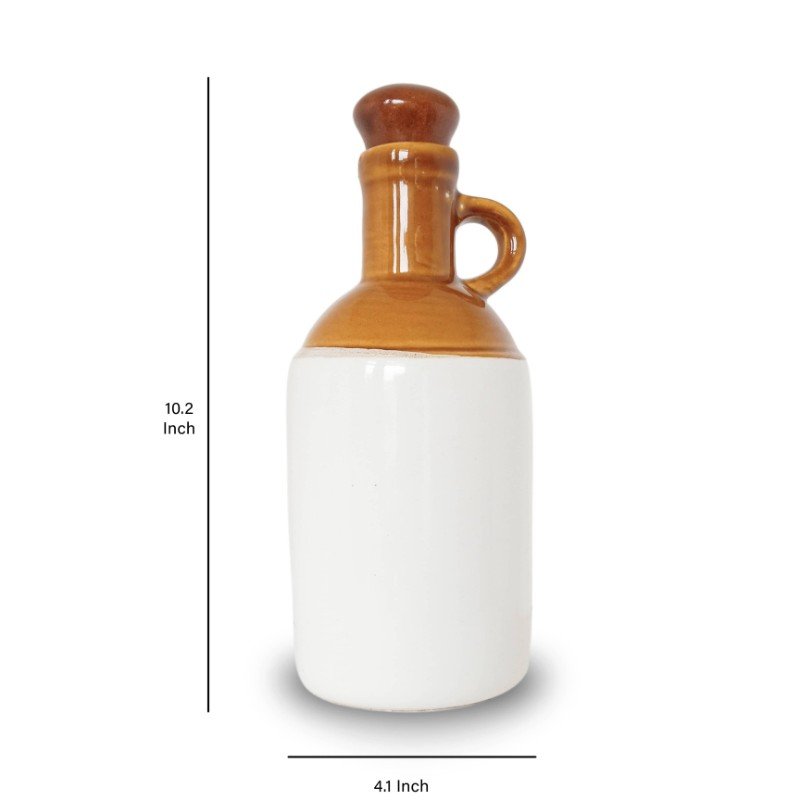 Traditional Khurja Pottery Ceramic Bottle Container-KC2607