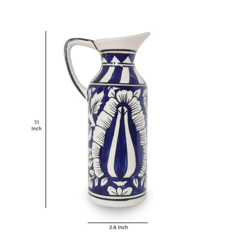 Blue Pottery Khurja Ceramic Bottle Containers - KC2609