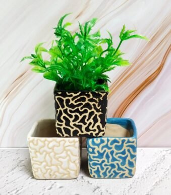 Square Dsign Ceramic Planters Pot - KC1007