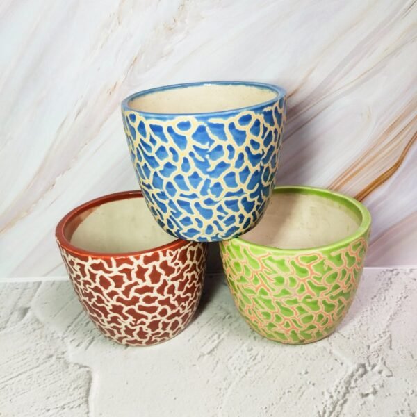 Rd Apple Shape Ceramic Pot - KC1139