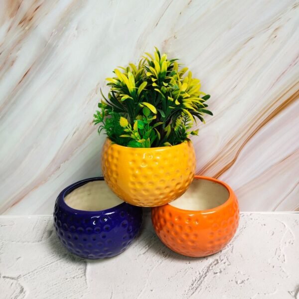 Dotted Ball Shape Ceramic Pot - KC1174