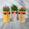 Face Indoor Ceramic Planters Pot