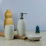 Ring Design Khurja Pottery Ceramic Bathroom 3pc Set - KC2062