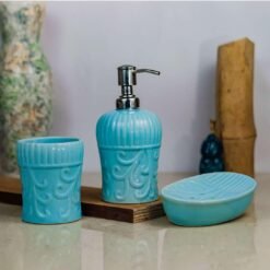 Handmade Khurja Pottery Ceramic Bathroom Set - KC2063