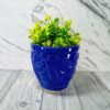 Glossy Blue Glaze Ceramic Planter Pot