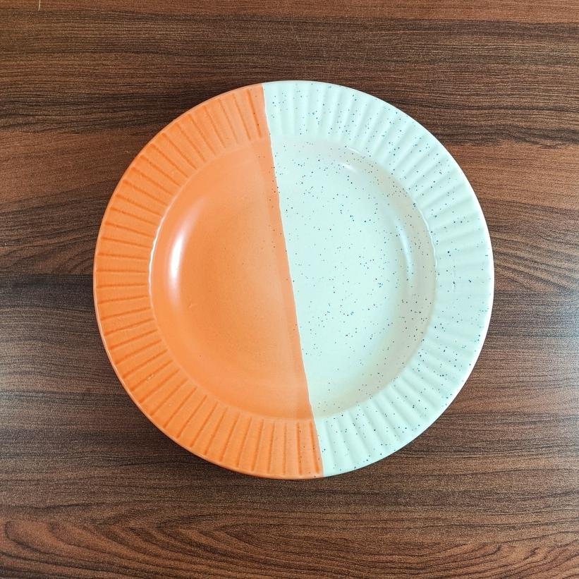 Dual Color Ceramic Tableware Dinner Serving Plates - DM1040