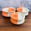 White Orange Shade Ceramic Handi Set of 3 - DM8003