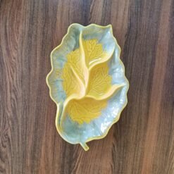 Yellow Shade Border Design Ceramic Plates - DM2031
