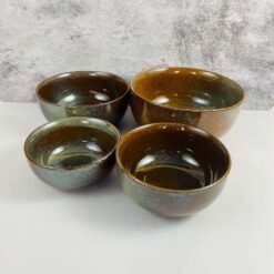 Glossy Finish Serving Ceramic Bowls Set of 4 Pcs - DM7002
