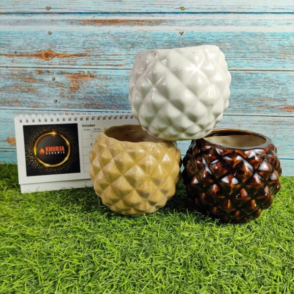 Diamond Shape Ball Ceramic Indoor Planters - KC3001