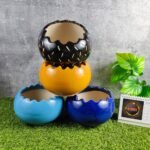 Multicolor Ball Shape Khurja Ceramic Pots - KC3080