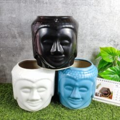 Multicolor Buddha Shape Khurja Ceramic Pots-KC3147