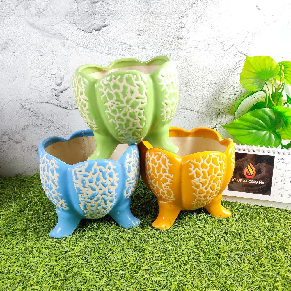Khurja Pottery Indoor Home Decor Ceramic Planters - KC3185