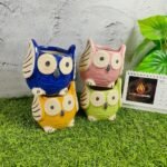 Owl Shape Khurja Pottery Indoor Ceramic Pots - KC3212