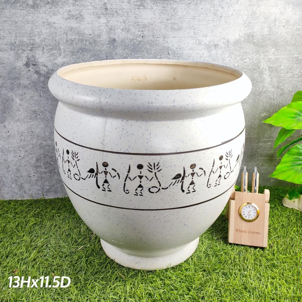 Khurja Pottery Garden Decor Outdoor Ceramic Pots - KC3360