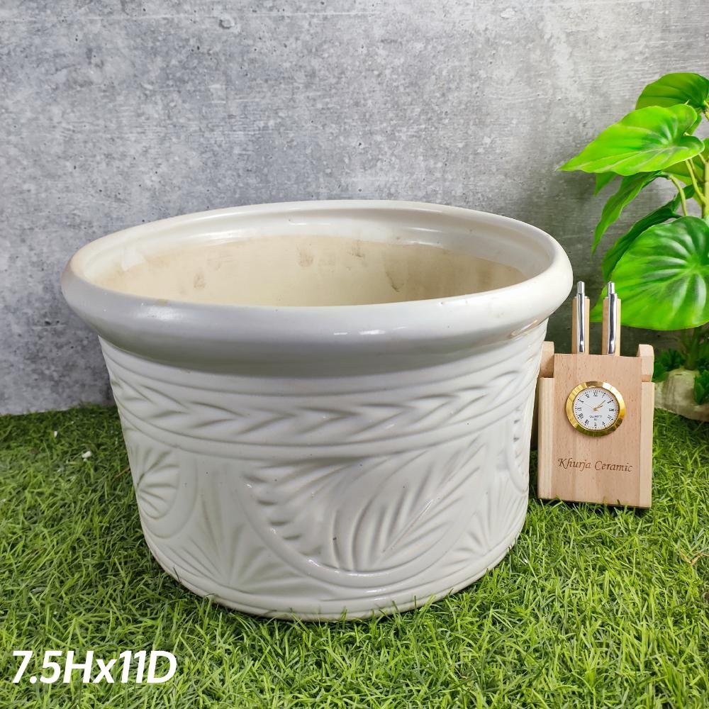 Cutting Design Half Pipe Ceramic Bonsai Pots - KC3364
