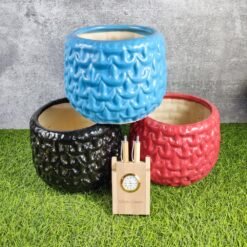Multicolor Round Wholesale Ceramic Planters Pots - KC3439