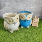 Owl Shape Khurja Pottery Ceramic Planters Pot