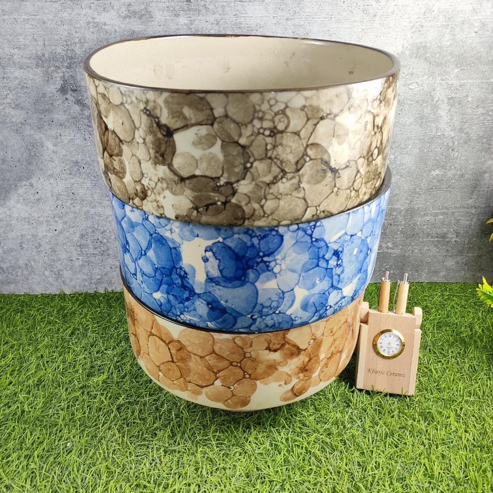 Buy Khurja Pottery Stone Design Ceramic Bonsai Pots Online