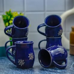Multicolor Khurja Pottery Ceramic Milk Mugs - DP1013
