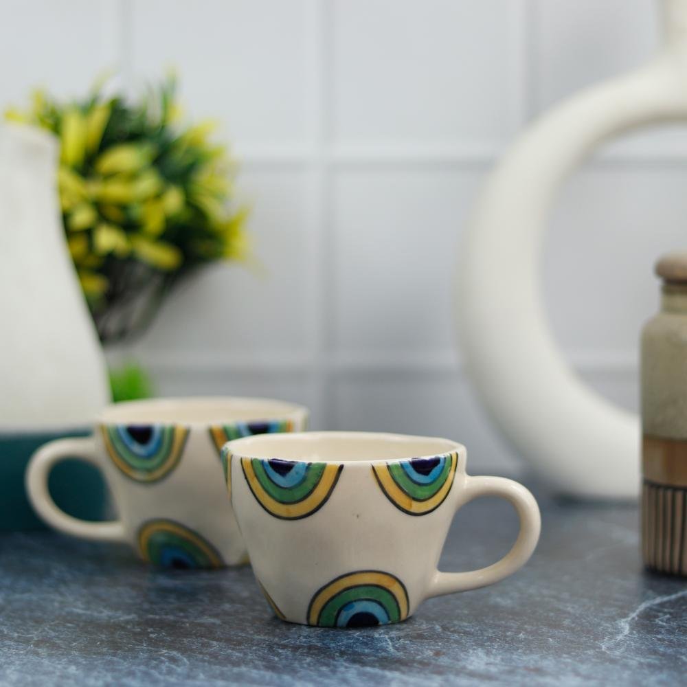 Classic Khurja Pottery Ceramic Coffee Mugs - DP1063