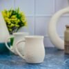 Khurja Pottery White Ceramic Coffee Mugs - DP1079