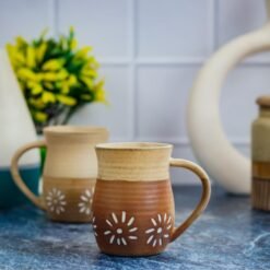 Khurja Pottery Brown Dual Shade Ceramic Coffee Mug - DP1081
