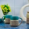 Khurja Pottery Dual Shade Ceramic Coffee Mugs - DP1082