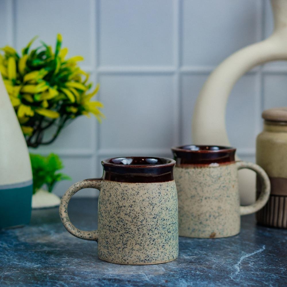 Elegant Khurja Pottery Ceramic Coffee Mugs - DP1105