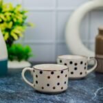 Handmade Dotted Khurja Ceramic Tea Cups - DP1124