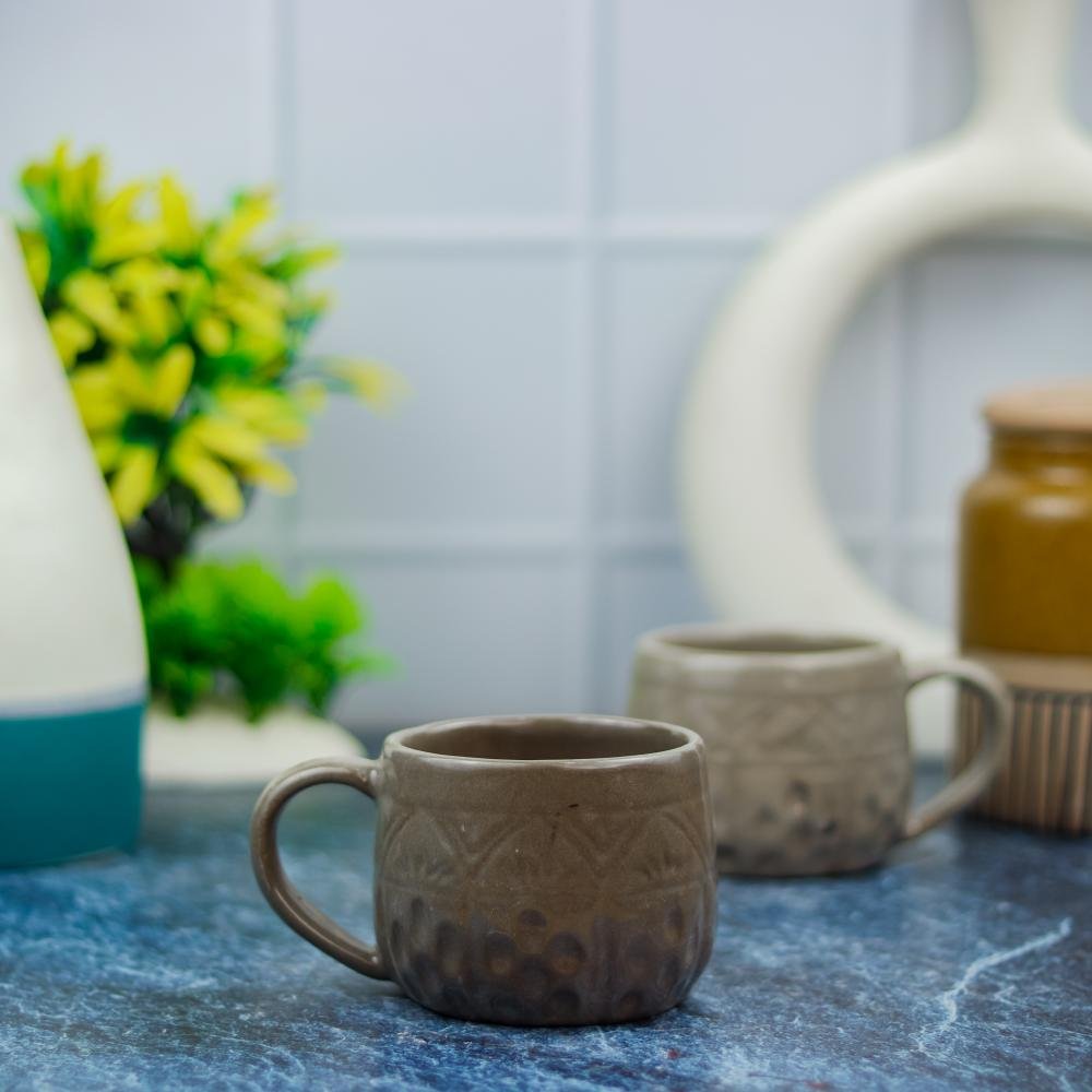 Handmade Elegant Khurja Ceramic Tea Cups - DP1126