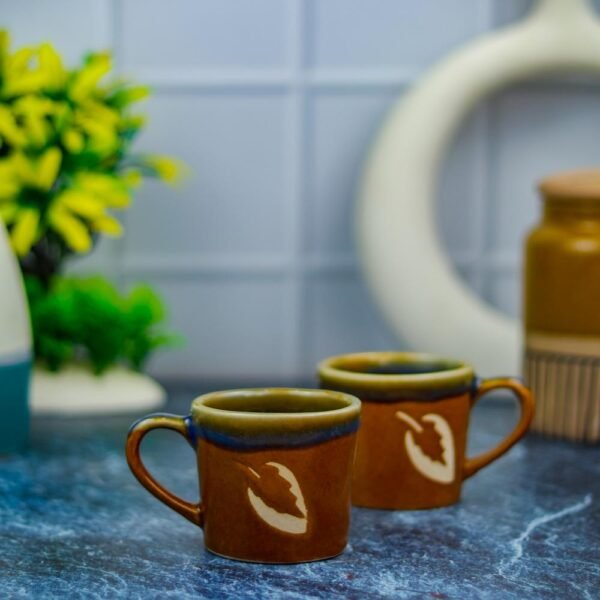 Brown Shade Khurja Pottery Ceramic Tea Cups - DP1132