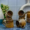 Brown Pottery Glaze Khurja Ceramic Tea Cups (DP1135)