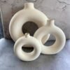 Ring Shape Ceramic Vase set of 3pc - KAJ108