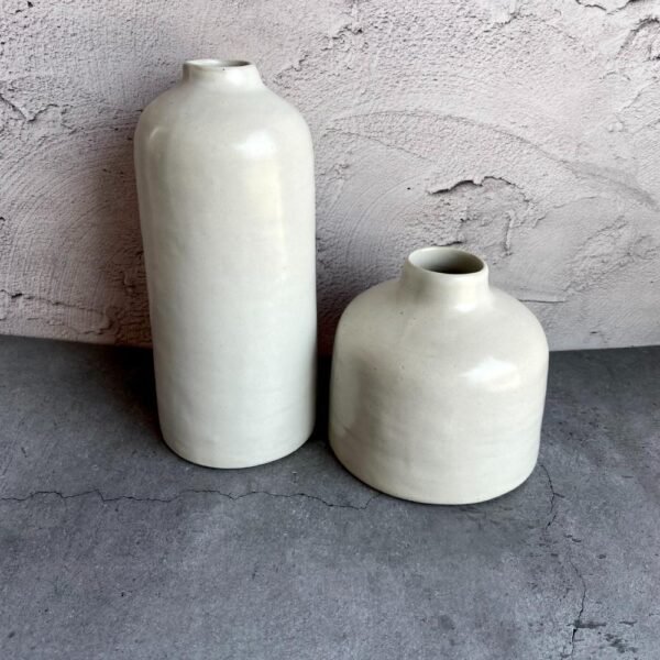 White Ceramic Flower Vase Set of 2 pc - KAJ124