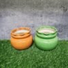 Matki Shape Round Khurja Ceramic Planters Pot - KC1347