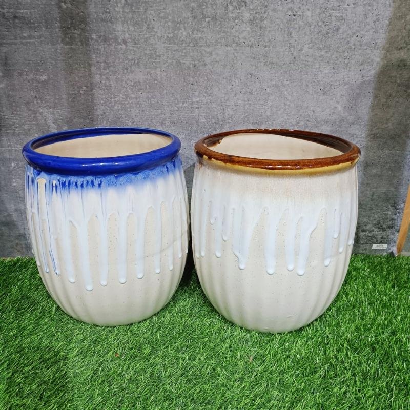 Drop Flue Outdoor Khurja Ceramic Pots - KC1502