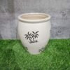 Leaf Design Round Outdoor Ceramic Pots - KC1504