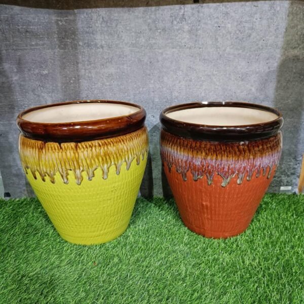 Flue Glaze Outdoor Ceramic Pots - KC1506