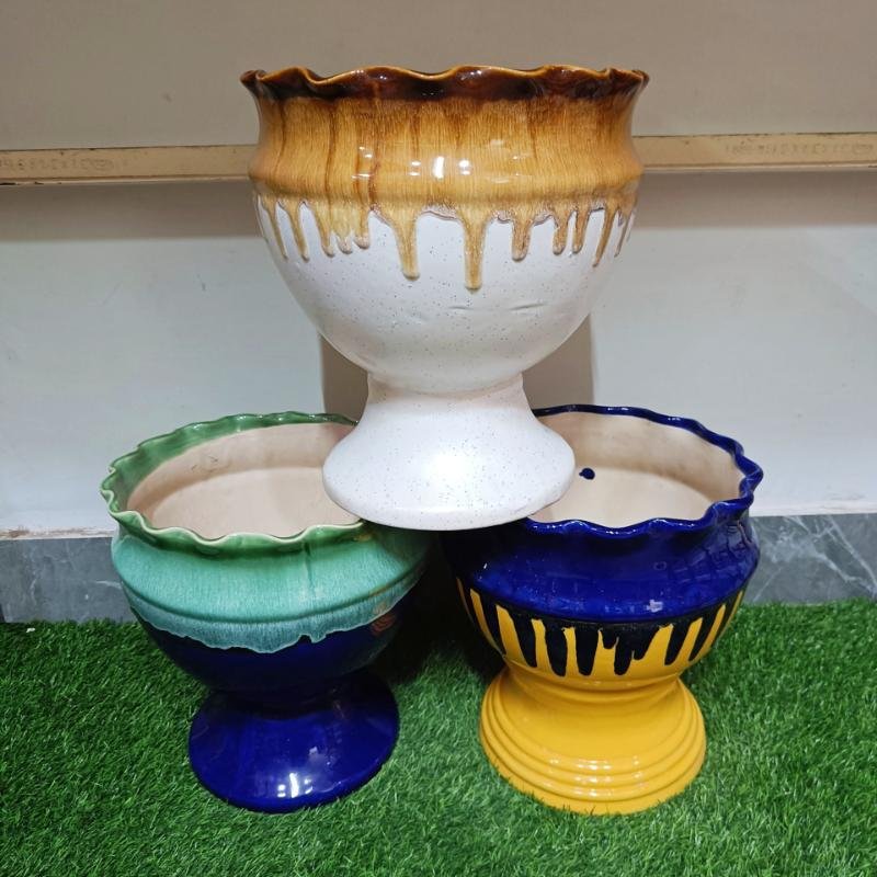 Cutting Round Outdoor Ceramic Pots - KC1511