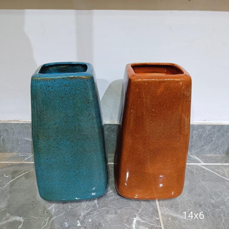 Big Glossy Khurja Ceramic Pots - KC1540