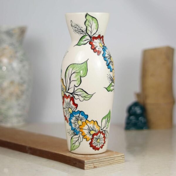 Elegant Leaf Design Ceramic Decor Flower Vase - BC2010