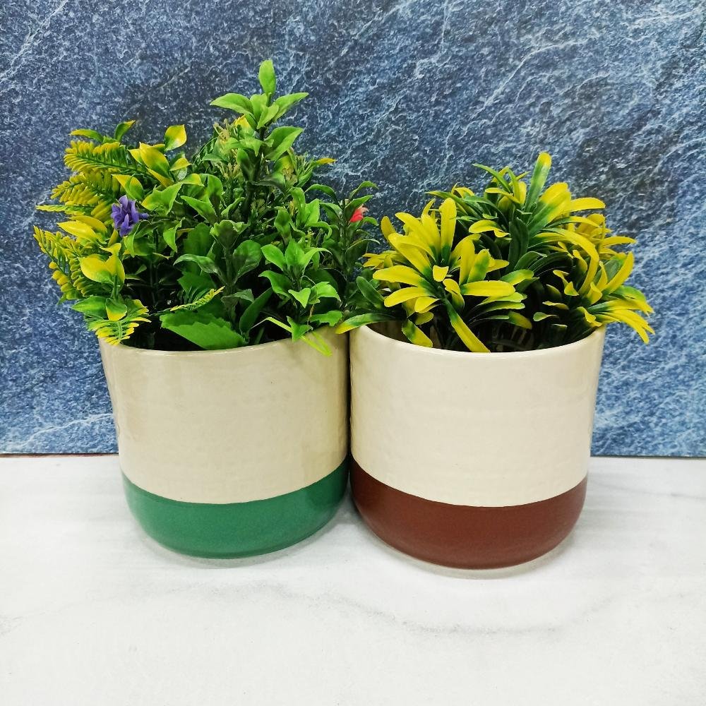 Minimalistic Design Khurja Pottery Ceramic Planters - KC8124