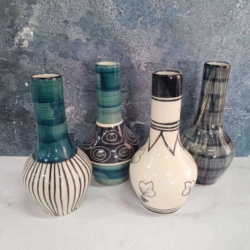 Multidesign Khurja Pottery Surhai Shape Flower Vase - ST8207