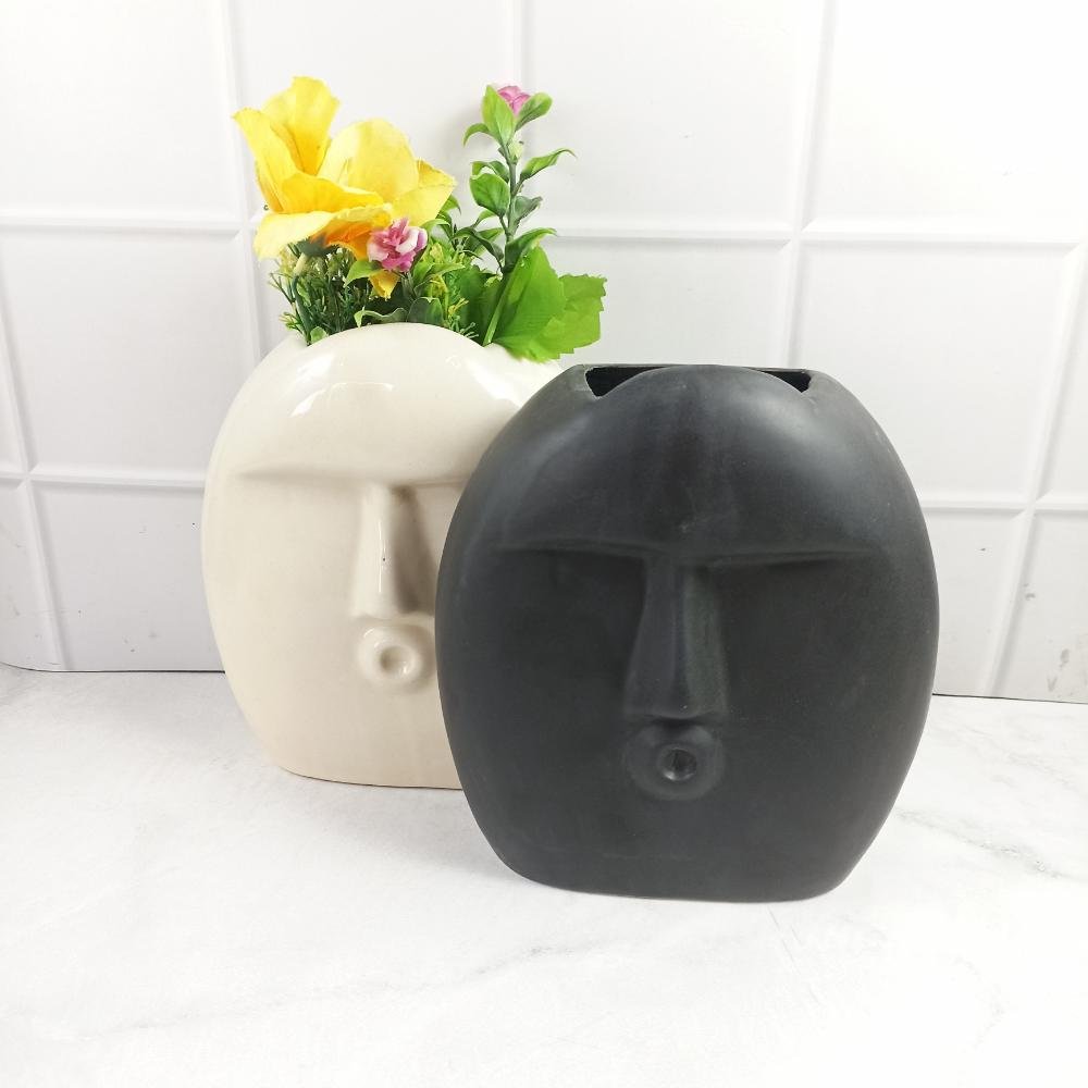 DPAARA Decorative Blowing Kiss Ceramic Face Vase - ST8250