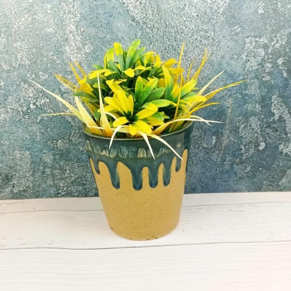 Khurja Pottery Bucket Shape Ceramic Planters-DRH1025