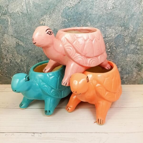 DPAARA Handmade Turtle Shape Ceramic Planters Pot-DRH1055