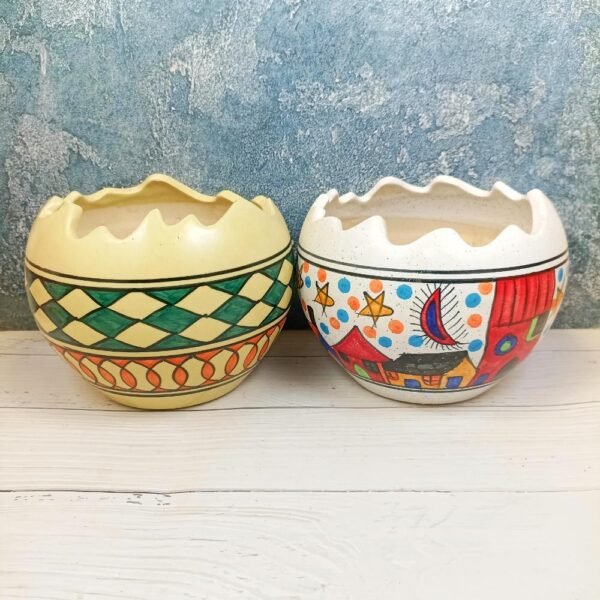 Handpainted Cutting Apple Shape Ceramic Pots-DRH1066