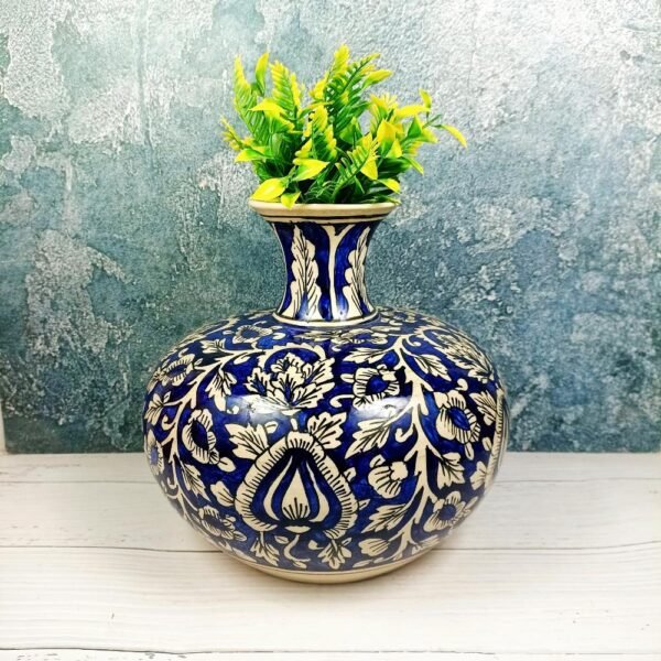 Mughal Art Handpainted Ceramic Flower Vase-DRH1099