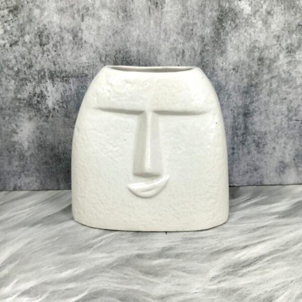 DPAARA Rustic Glaze Face Shape Ceramic Flower Vase-DP4319